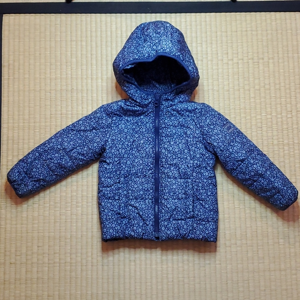 GAP Tonal Floral-Print Hooded Puffer Jacket, sz 4T
